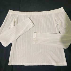 Off shoulder see thru white crop top